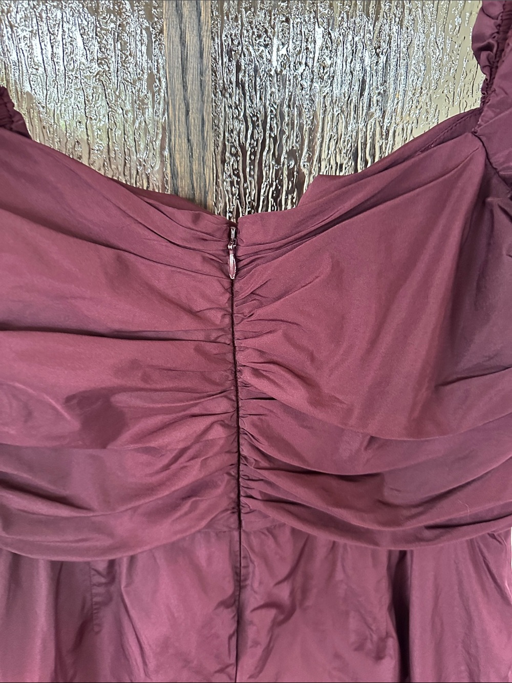 Tanya Taylor Charlotte dress Elegant Puff-Sleeve Midi Dress in Deep Plum size 10 - Picture 11 of 12